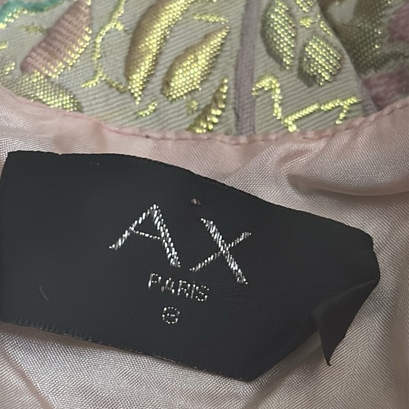 AX PARIS Metallic Skater Floral Sleeveless Mini Dress Size 8 6 4 Summer Wedding - Picture 7 of 8